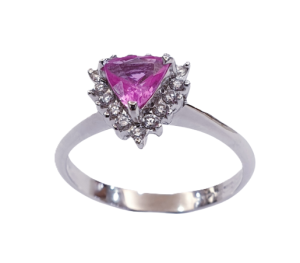 DIAMOND PINK SAPPHIRE RING