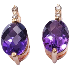 DIAMOND AMATHYST EARRINGS
