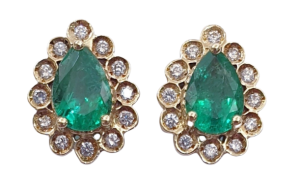 DIAMOND EMERALD EARRINGS