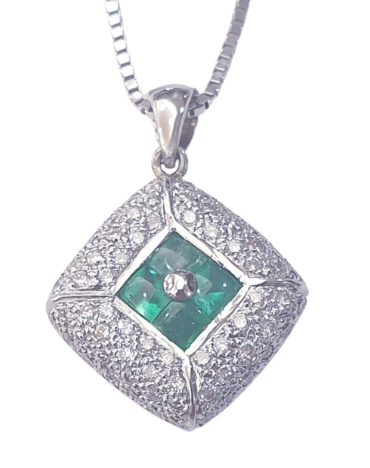 DIAMOND EMERALD NECKLACE
