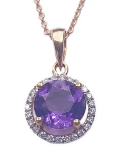 DIAMOND AMATHYST NECKLACE