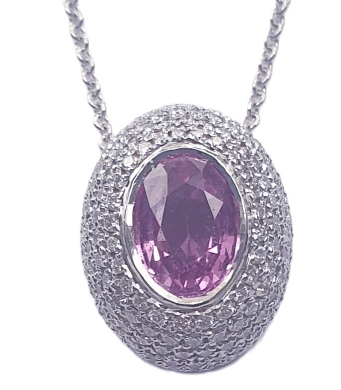 PINK SAPPHIRE DIAMOND NECKLACE