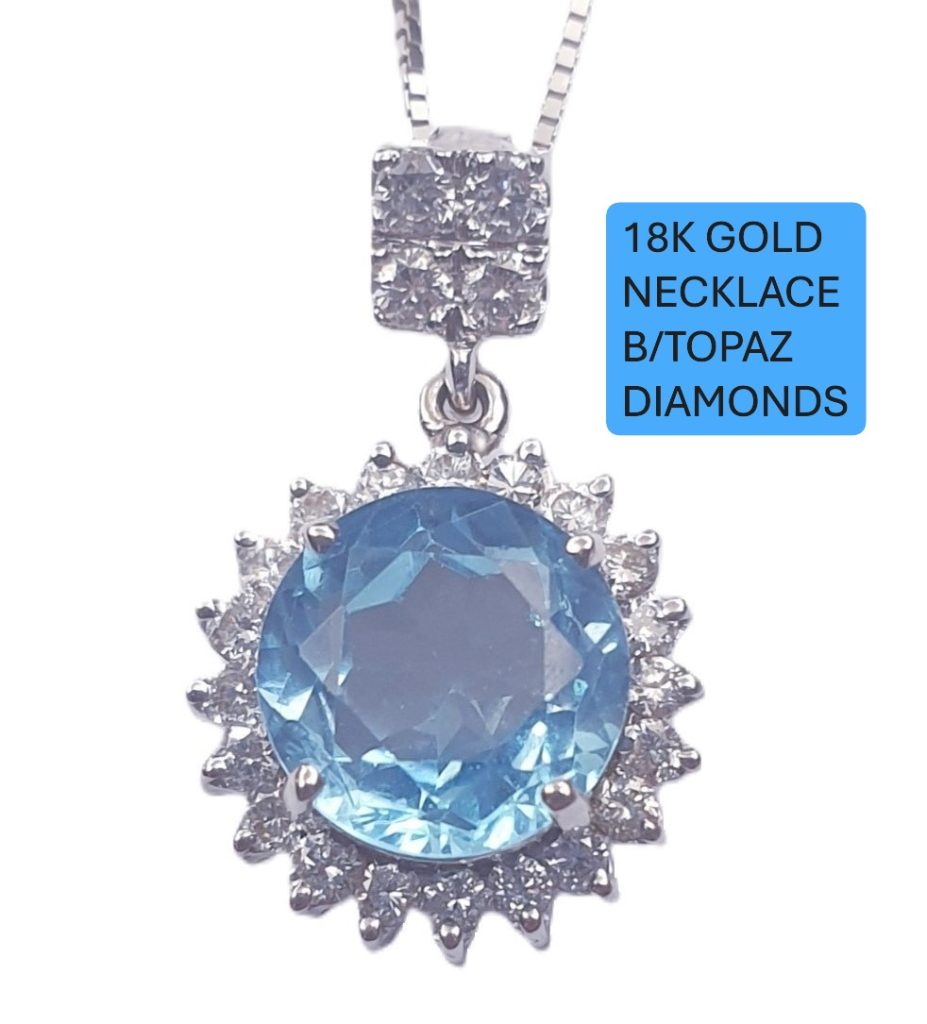 BLUE TOPAZ DIAMOND NECKLACE