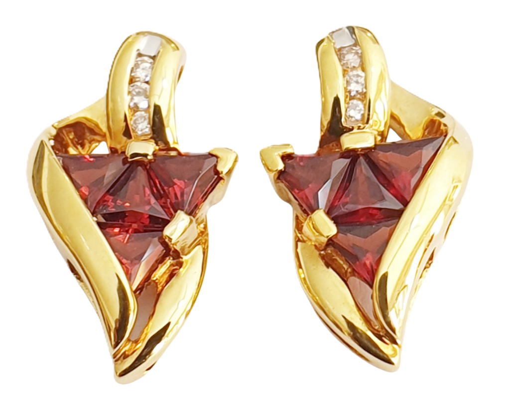 DIAMOND GARNET EARRINGS