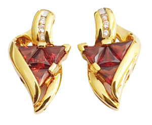 DIAMOND GARNET EARRINGS