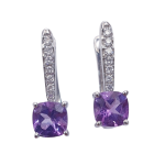 DIAMOND AMATHYST EARRINGS