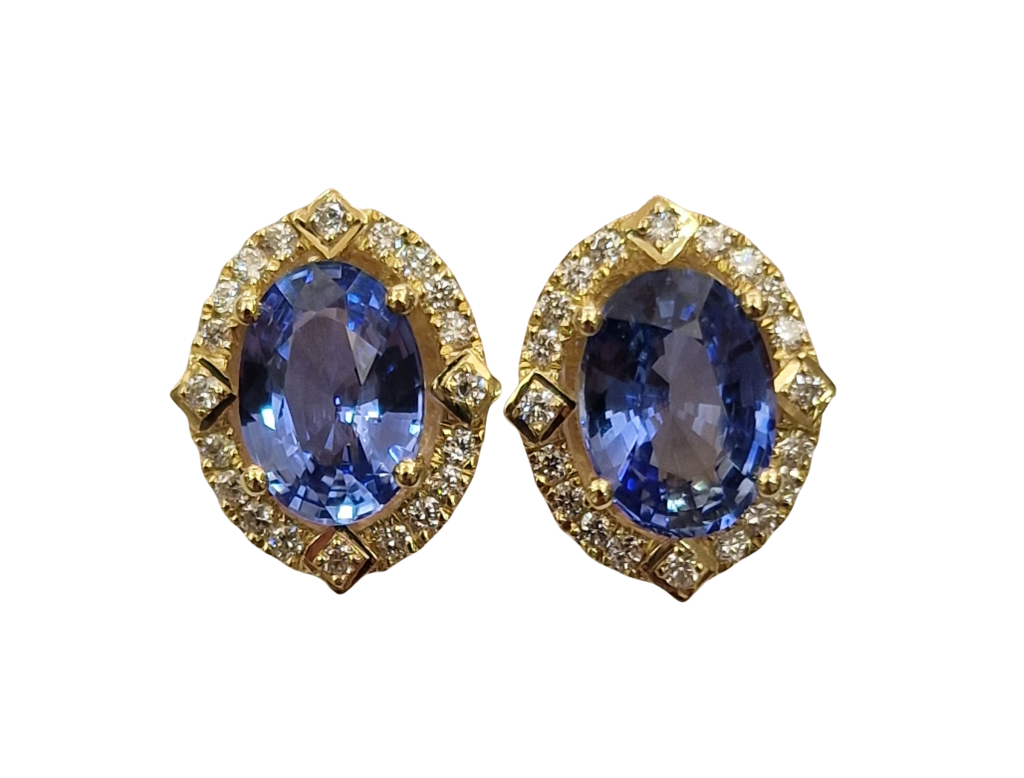 DIAMOND SAPPHIRE EARRINGS