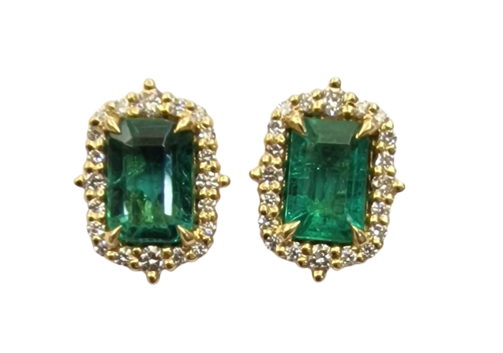 DIAMOND EMERALD EARRINGS