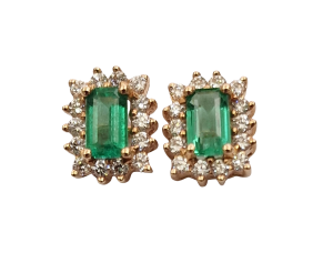 DIAMOND EMERALD EARRING