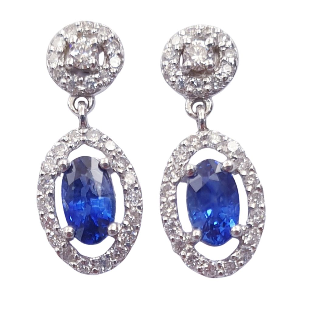 DIAMOND SAPPHIRE EARRINGS